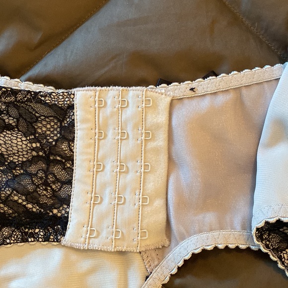 Secrets in Lace Intimates & Sleepwear Secrets In Lace Garter Belt Creamsilver Black Lace